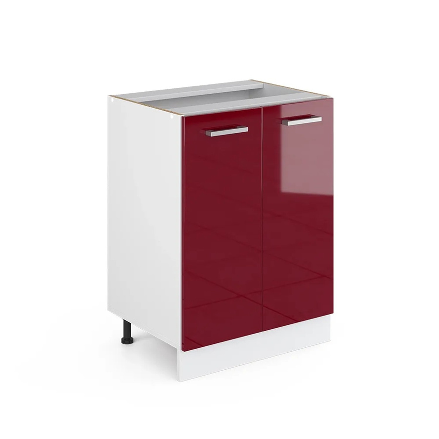 Vicco Küchenunterschrank R-Line Bordeaux Hochglanz/Weiß, Breite: 60 cm, Höhe: 81,6 cm, Tiefe: 46 cm - Bild 2