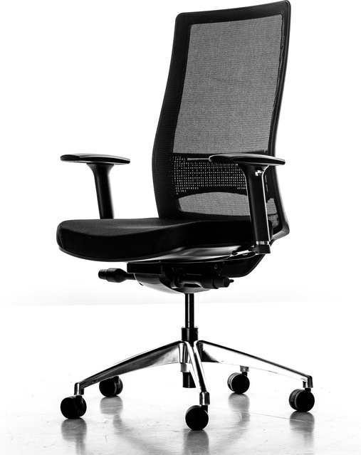 Jet-Line Ergonomischer Bürostuhl Monteray in Schwarz mit verstellbarer Rückenstütze, Armlehnen und Sitzflächenverstellung - Bild 3