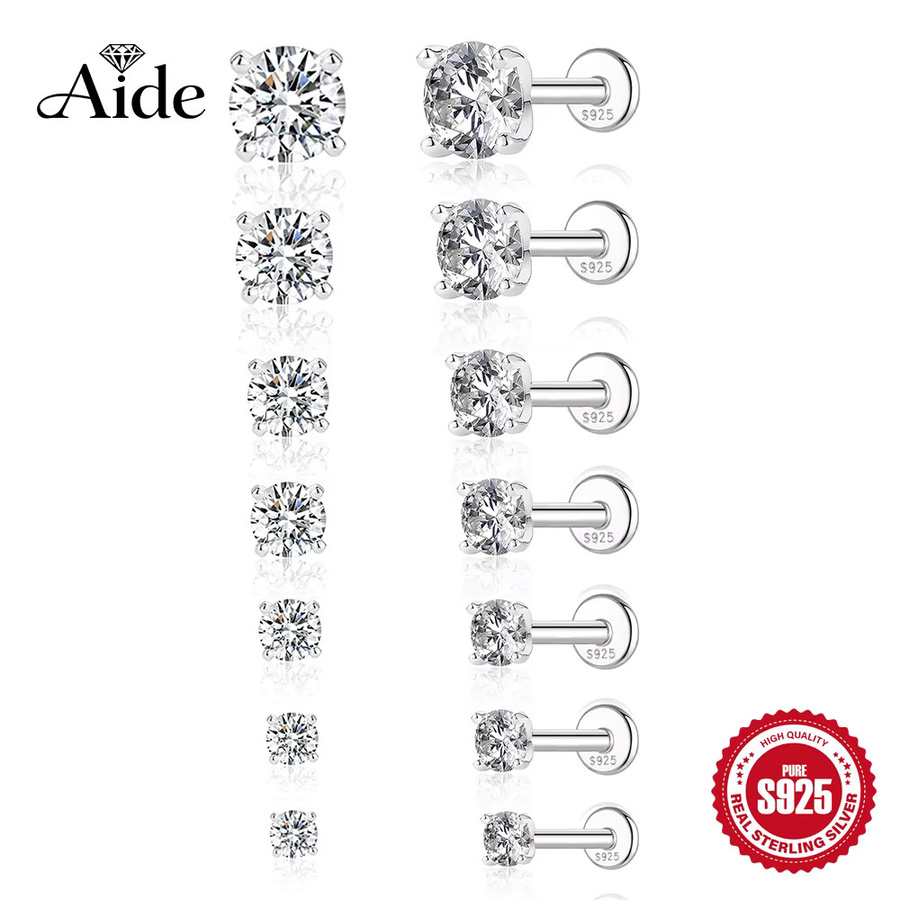 AIDE Piercing-Nägel 925 Sterlingsilber, Moissanit, Damen - Bild 2