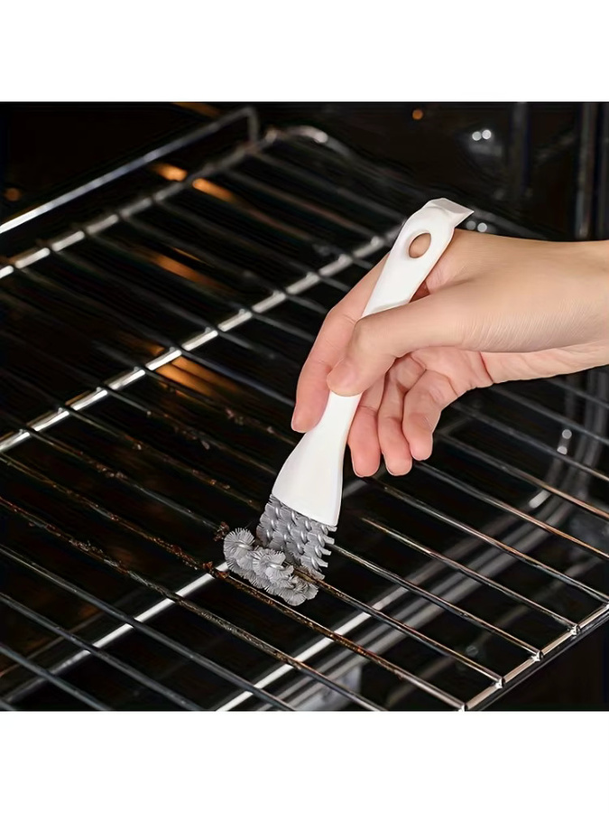 Houseeker BBQ Grill Reinigungsbürste mit Schaber, V-förmige Hakenbürste für Grillnetz, Ofen und Backblech, Weiß - Bild 6