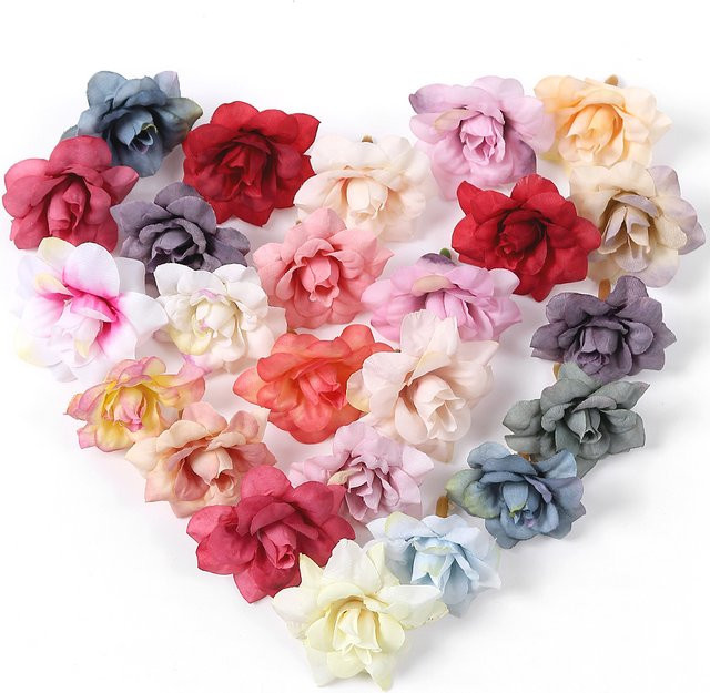 20 Stück künstliche Rosenköpfe aus Seide von MENGHAO in Helllila für Hochzeiten und DIY-Dekorationen - Bild 1