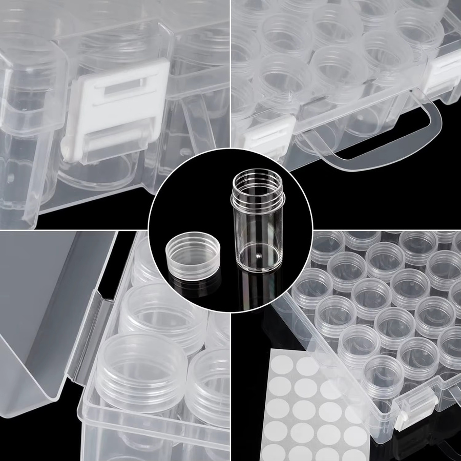 Transparente Kunststoff-Aufbewahrungsbox mit 5, 30 oder 60 Fächern für Schmuckzubehör, Perlen und Diamantmalerei-Materialien - Bild 4