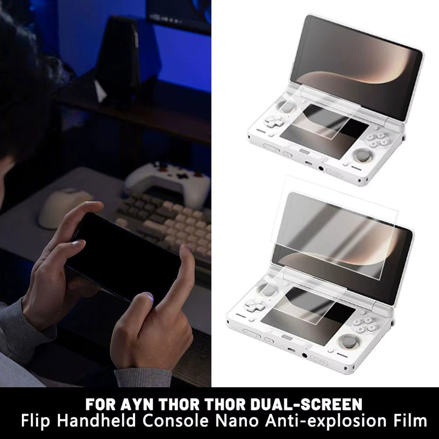 AYN Thor Dual Screen Flip Palm Nano Schutzfolie: Explosionsgeschützt, kratzfest und sturzsicher mit Blaulichtfilter und Fingerabdruckschutz - Bild 2