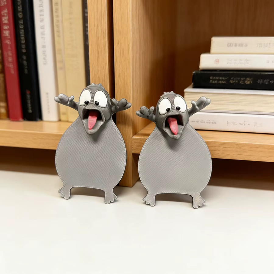 3D-Lesezeichen mit herausgestreckter Zunge in Grau aus Kunststoff - Bild 3