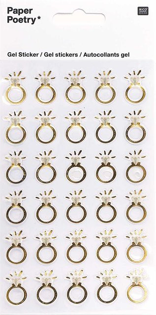 Rico Design Paper Poetry Gelsticker Ringe in Gold - Bild 1