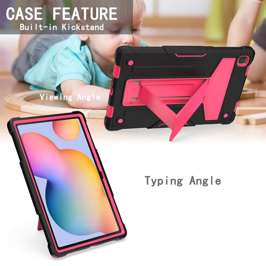Robuste und stoßfeste Schutzhülle für Samsung Galaxy Tab A7 10,4 Zoll (SM-T500, T505, T507) mit integriertem Ständer in Grau-Aqua - Bild 3
