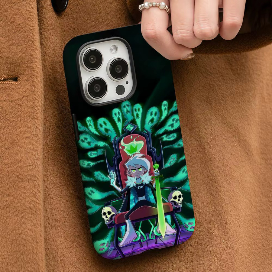 D-Danny Phantom Handyhülle für Apple iPhone 17 16 15 14 13 12 Pro Max Plus in White Multicolour mit glänzender HD-Doppelschicht-Flüssigkeitshartschale - Bild 3