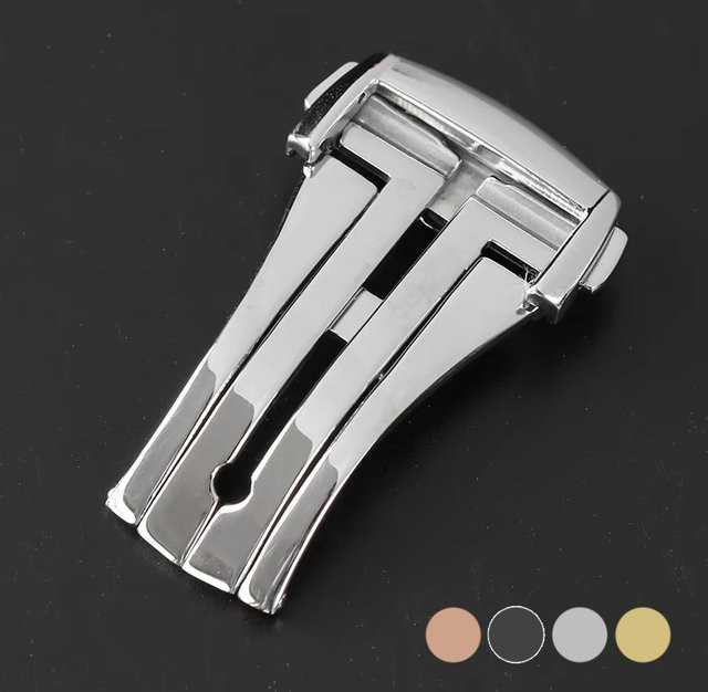 HQstrap Uhrenschnalle Edelstahl, Faltschließe, Bicolor, Unisex - Bild 1