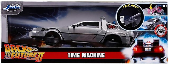 JADA TOYS Zurück in die Zukunft DeLorean Zeitmaschine, Druckgussauto, 1:24, mit Lichtern - Bild 1