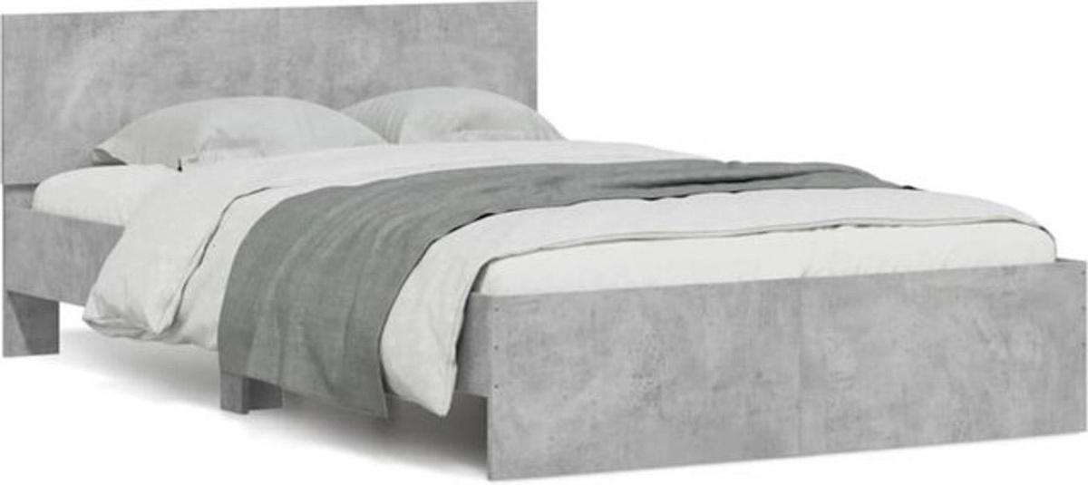 Modernes Bettgestell mit Kopfteil und LED-Beleuchtung von Vidaxl in Grau, B/T/H: 120 x 200 cm - Bild 1