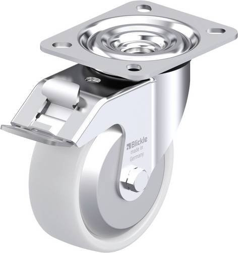 Blickle Stahlblech-Lenkrolle L-PO 100XR-FI-FA in Silber, Rad-Durchmesser: 100 mm, Tragfähigkeit: 250 kg - Bild 1