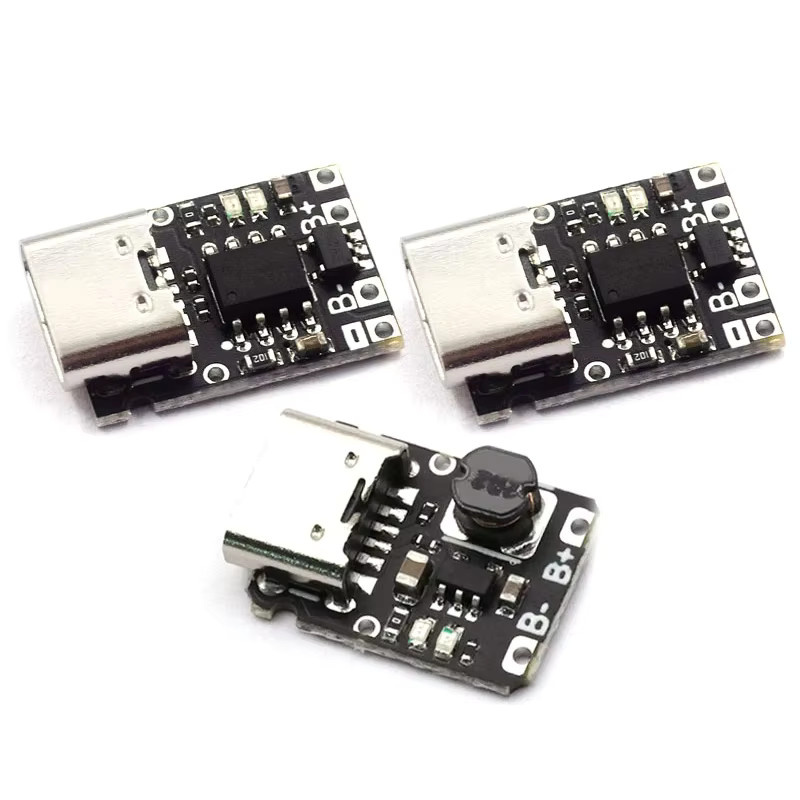 USB Typ-C 18650 Batterieladegerät und Booster-Modul in Schwarz: 5 V Li-Ionen-Ladeplatine mit Überladeschutz für 3,7 V/4,2 V Akkus - Bild 2
