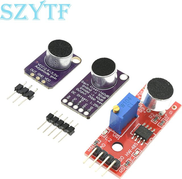 SZYTF Sound Sensor Modul mit Mikrofon Verstärker MAX4466 und MAX9814 für Arduino, Farbe: Blau - Bild 1