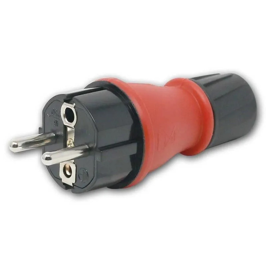 MaxTrack Schutzkontakt-Stecker IP54 in Schwarz und Rot mit 250V und 16A - Bild 2