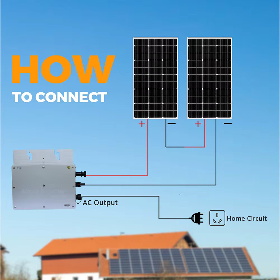 xinpuguang Solar-Balkon-Kraftwerk 400W mit Glas-Solarpanel und Wechselrichter in Schwarz - Bild 4