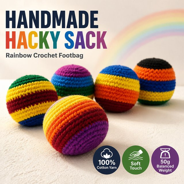 Hacky Sack Regenbogen-Gestreift, Sportbälle, Bunt / Mehrfarbig - Bild 1