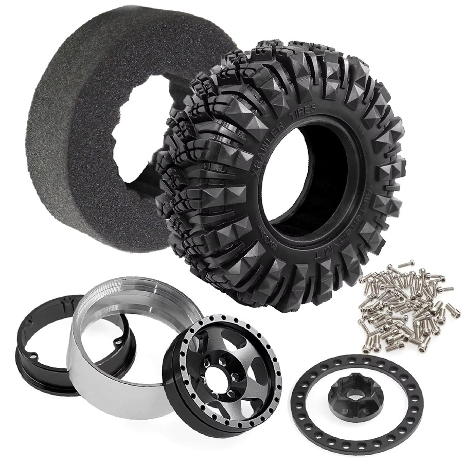 RS RC Aluminium 1,9 Beadlock-Räder und Reifen, Schwarz, Metall, Gummi - Bild 3