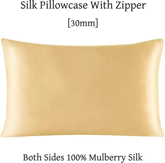JMG Clothing Kissenbezug aus 100% Maulbeerseide mit Reißverschluss, Beige, B/H: 40 x 60 cm - Bild 1