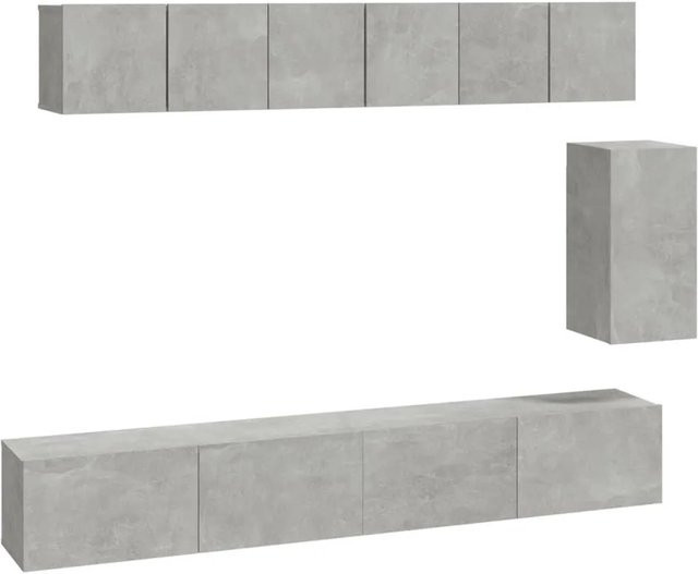 vidaXL 6-tlg. TV-Schrank-Set Modell 30 in Betongrau aus Holzwerkstoff für dein Wohnzimmer - Bild 1
