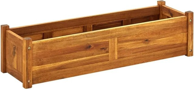 vidaXL Garten-Hochbeet aus Akazienholz in Braun, B/T/H: 100 x 30 x 25 cm - Bild 1