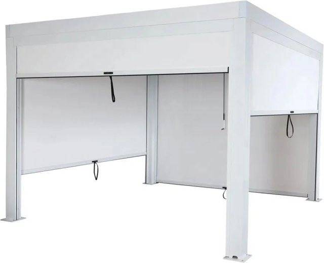 MCW Pergola L46 Lamellen-Pavillon mit Seitenwand und Rollo, Farbe: Weiß, B/T/H: 300 x 300 x 210 cm - Bild 2