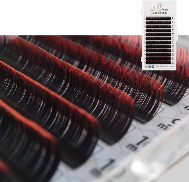 GLAMLASH Individuelle Wimpernverlängerung, rot/schwarz, Unisex - Bild 1