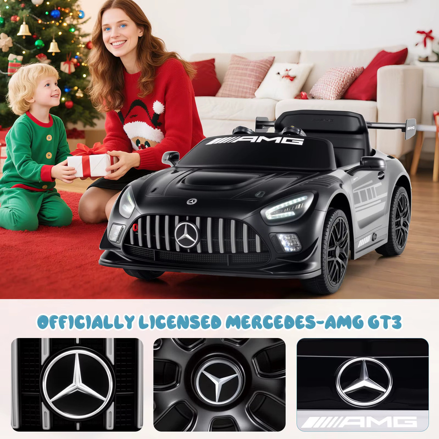 GOFLAME Mercedes-Benz Elektroauto für Kinder, 12 V, mit Fernbedienung, LED-Lichtern & Musik, ab 3 Jahre - Bild 4