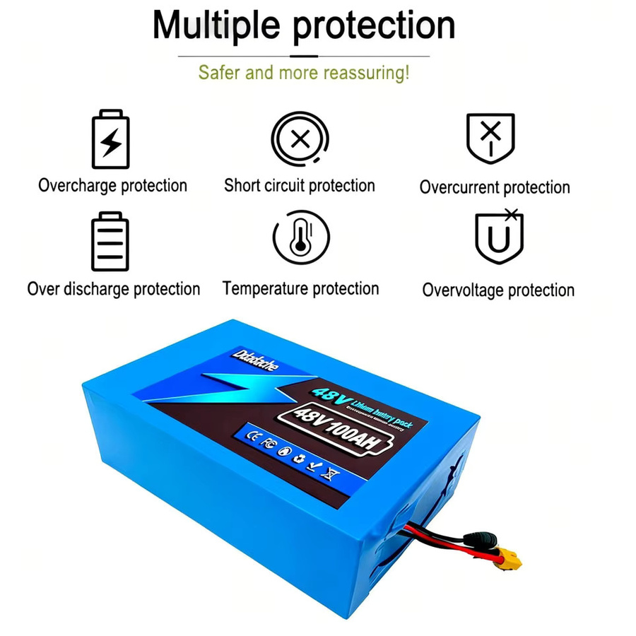 Ddadache Li-Ionen Akku 100000mAh 48V 13S8P in Blau für Citycoco Motorroller, Modellflugzeuge, Elektrowerkzeuge und Solarwechselrichter - Bild 4