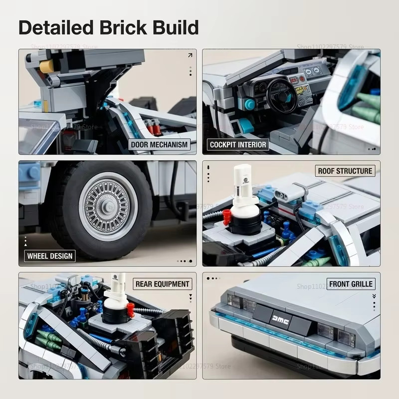 LEGO Back to the Future Zeitmaschinen-Set, Baustein-Automodell, 1872 Teile, ab 14 Jahren - Bild 2