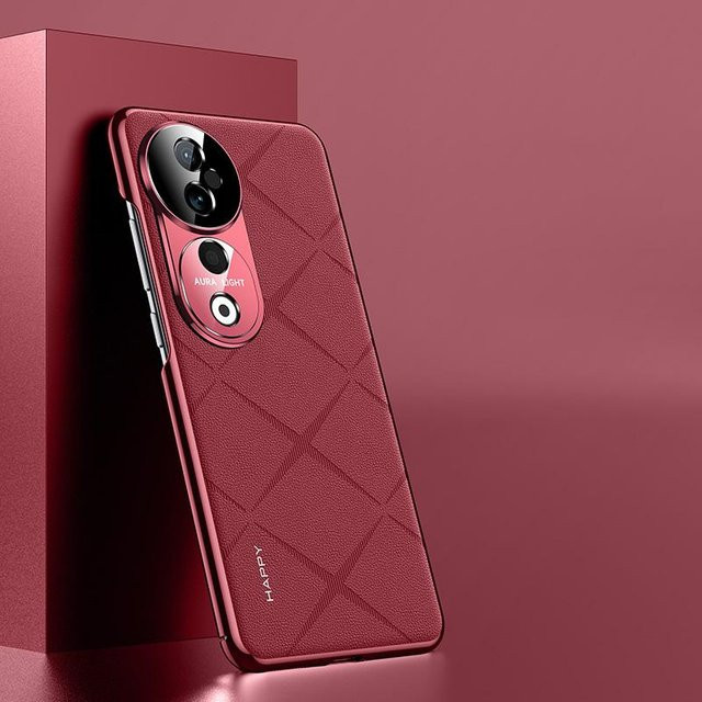 KEYSION Gittermuster PU-Ledertasche für VIVO V40 5G und VIVO V40 Pro 5G mit Kameraobjektivschutz in Rot - Bild 1