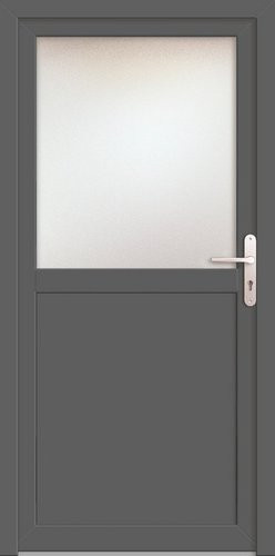 Meeth Nebeneingangstür ProM 02 in Titanfarben und Grau mit Glaseinsatz aus Aluminium und Kunststoff, B/T/H: 98,0 x 32,98 x 200,0 cm - Bild 1
