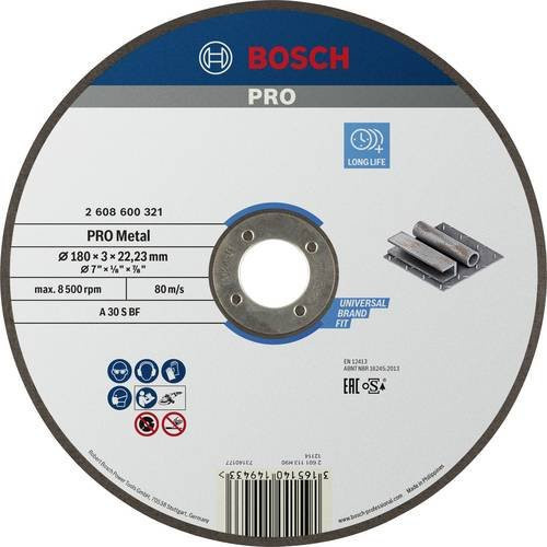 Bosch Trennscheibe gerade für Metall 180 mm, Mehrfarbig - Bild 1