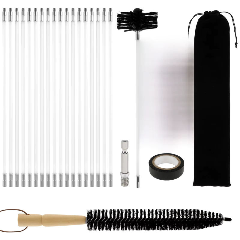 Willstar Schornstein-Reinigungsbürsten-Set mit ausziehbarem langen Griff und flexiblem Stab für die Dach- und Schornsteinreinigung, 9/18-teilig - Bild 7