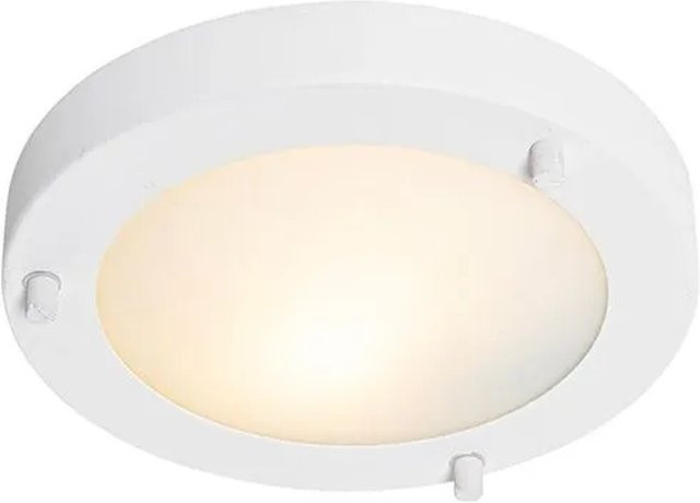 QAZQA Moderne Deckenleuchte Yuma Weiß, Rund, IP44, Dimmbar, Warmweiß, G9 Fassung - Bild 1