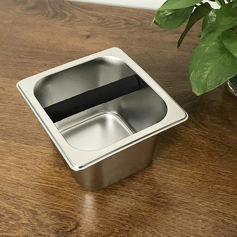 KEMORELA Tragbarer Edelstahl-Kaffeesatzbehälter in Silber für Espressomaschinen - Bild 3