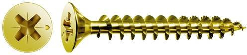 Spax YELLOX Universalschraube Holzschraube mit Vollgewinde, Senkkopf, Kreuzschlitz, Gold, Durchmesser: 3 mm, Länge: 16 mm, 200 Stück - Bild 1