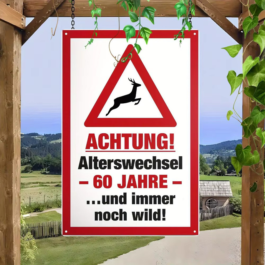 CIFBUY Wandkunst Vintage 60 Jahre Meilenstein Aluminium Dekoration Weiß, B/H: 20,32 x 30,00 cm - Bild 3