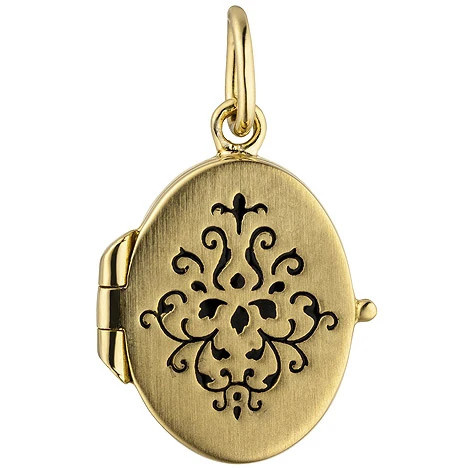 Colfem Medaillon oval, 925 Silber, gold vergoldet, Unisex - Bild 1