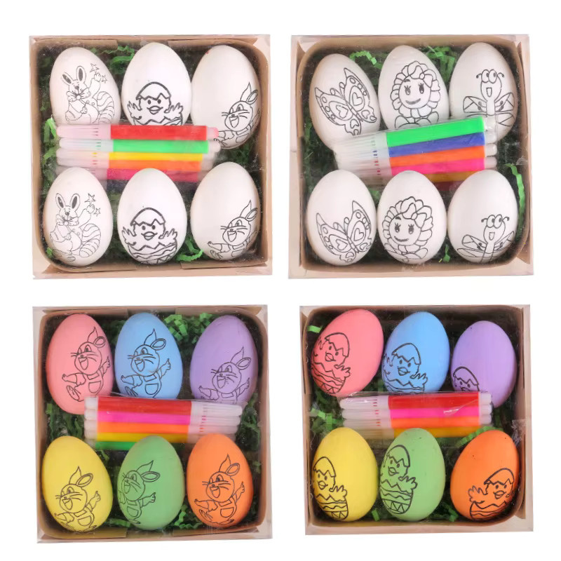 DIY Doodle Kit zum Bemalen von Ostereiern mit Farbstiften, buntes Bastelset für Kinder - Bild 2