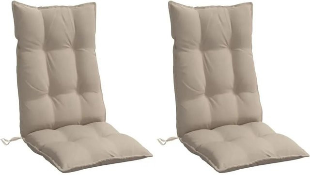 vidaXL Hochlehner-Auflagen 2er-Set aus wasserabweisendem Oxford-Gewebe in Taupe/Beige - Bild 1