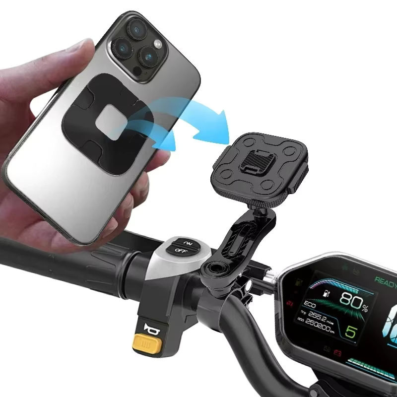 VIKEFON Magnetische Fahrrad Handyhalterung mit 360 Grad Rotation, abnehmbarer Lenkerhalterung für iPhone, Samsung und Xiaomi, Schwarz - Bild 7
