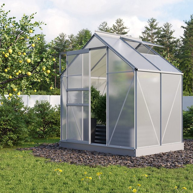 Vitavia Gewächshaus Planet 2500 aus Aluminium Eloxiert mit Polycarbonat und Fundamentrahmen, 2,5 m² - Bild 1
