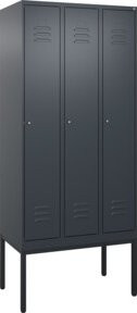 C+P Spind Classic PLUS Garderobenschrank mit 3 Abteilen, Anthrazit/Schwarz, H x B x T: 212 x 90 x 50 cm - Bild 1