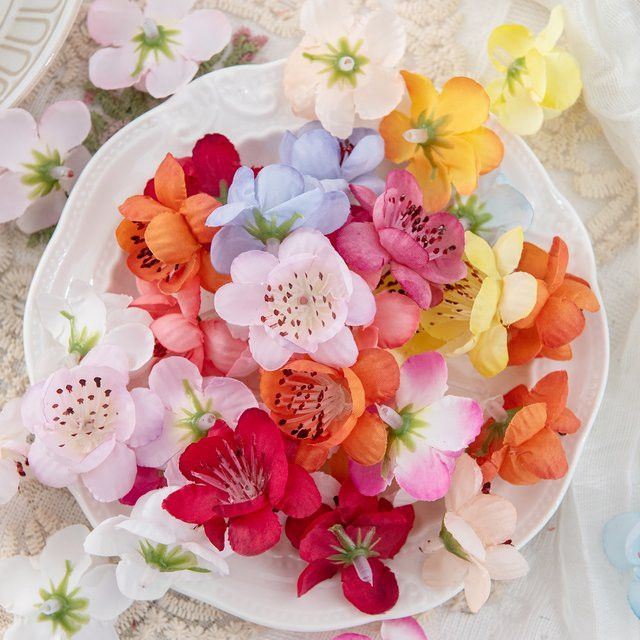 Künstliche Pfirsichblüten von smr in Multicolor für DIY-Dekoration, Hochzeiten und Tischschmuck - Bild 1
