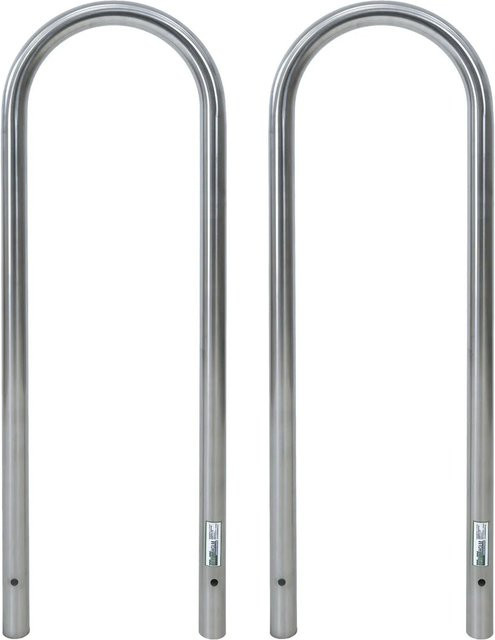TRUTZHOLM 2er Set Fahrradanlehnbügel Typ U aus Edelstahl in Silber, Höhe: 115 cm, Breite: 41 cm - Bild 1