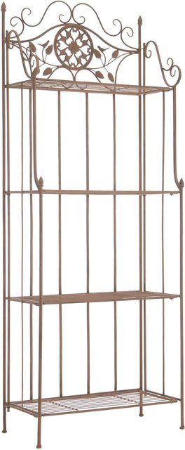 TPFGarden Standregal Florenz aus Metall in Antik Braun, H: 175,0 cm, B: 66,0 cm, T: 32,0 cm - Bild 1