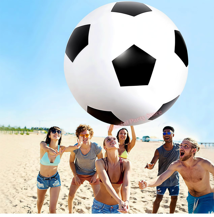 Potdemiel Aufblasbarer Fußball, Zubehör, Kunststoff, PVC, weiß - Bild 2