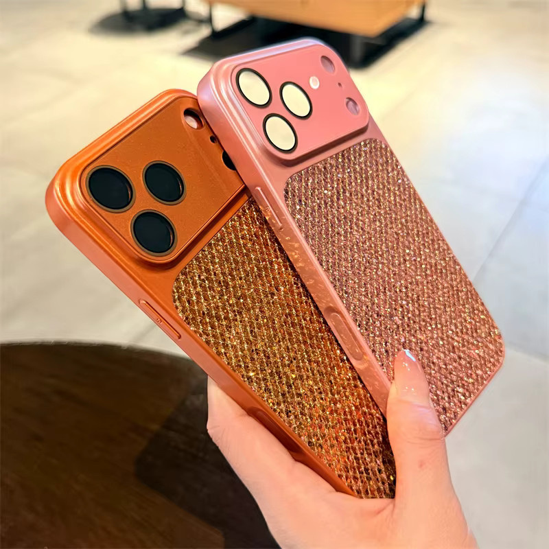 SUNWARD Glitzer Handyhülle mit Pailletten und Kameraschutz für iPhone 11 bis iPhone 17 Pro Max in Pink - Bild 1