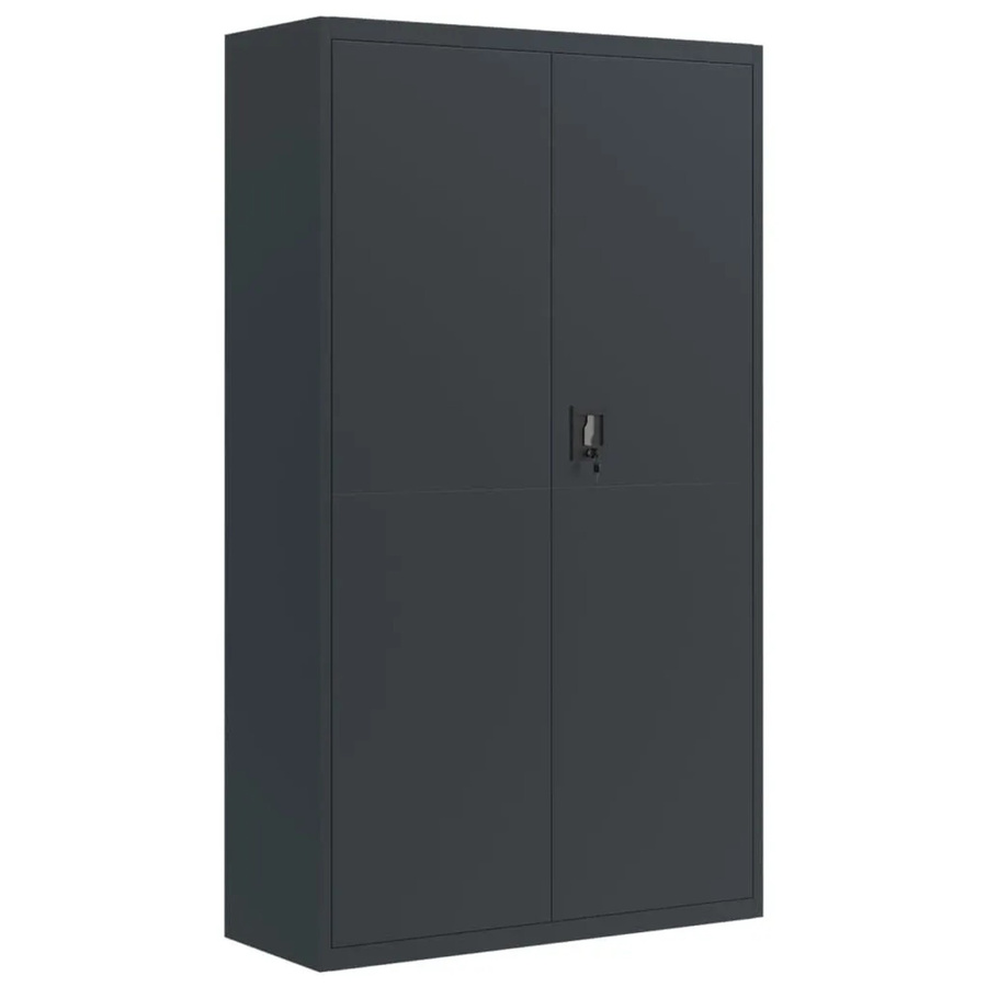 vidaXL Aktenschrank aus Metall in Anthrazit mit abschließbaren Türen und verstellbaren Regalböden, B/T/H: 105 x 40 x 180 cm - Bild 2