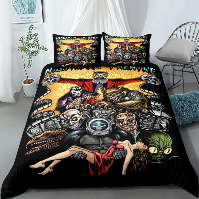 Bettwäscheset Digitaler Zirkus von Lodestar mit Motiv, Mehrfarbig, Material Mikrofaser Polyester, B/H: 135 x 200 cm - Bild 1